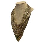 Whiting & Davis Vintage  Gold Tone Mesh Like Purse or Bag Disco Retro Necklace Photo 2