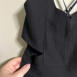 Trac V-Neck Cutout V-Back Cocktail Mini Dress Skater Black New Size XS Party  NWT Photo 2