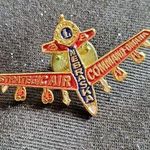 VTG Nebraska Strategic Air Command Omaha Plane Lions Club Pin 38 Red Blue Photo 0