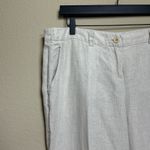 Eileen Fisher 100% Organic Linen Cream Wide Leg Trouser Pants Size L Lagenlook Photo 3