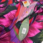 Farm Rio Midnight Leaves Tank Midi Dress Green Pink Tropical Cut Out Tie Waist M Photo 7