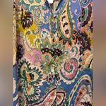 ZARA  PAISLEY PRINT BOHO POET SOEEVE SEMI SHEER LONG SLEEVE BUTTON DOWN SHIRT XL Photo 7