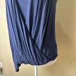 Ella Moss  Drape Front Layered Tank Top Shirt Size Medium Blue Heathered Grey Photo 3