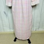 Miss Elaine Sz M Seersucker House Coat Robe Nightgown House Dress Full Zip Pink Size M Photo 13