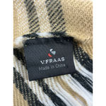 V Fraas Gold Black White Plaid Scarf Photo 3