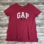 Gap Womens Basic Branded T Tee Shirt S SM Small Wine Merlot Red White Hi Low NWT Photo 11