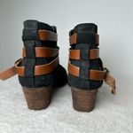 DV by Dolce Vita Black Brown Suede Ankle Boots Strappy Buckle Size 7.5 Photo 5