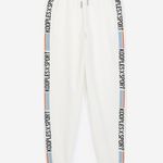 The Kooples Sweatpants x Sport Ecru Joggers Stretch Waist Logo Trim 2 Photo 0