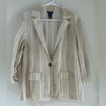 Soho Apparel Soho Linen Striped Blazer - Size Large Photo 0