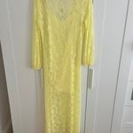 Open Edit Yellow Lace Maxi Dress Photo 6