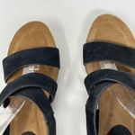 Sofft Haddison Black Suede woven textured Wedge Sandals comfort womens 9 Photo 4