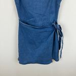 Lulus  Albena Medium Wash Denim Sleeveless Mini Wrap Dress Blue Casual Large Photo 8