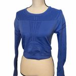 Fabletics  blue Jaymee mesh long sleeve crop top L. Photo 1