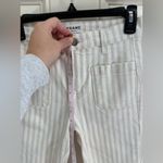 frame denim FRAME Le Bardot Striped Kick Flare Raw-Edge Jeans in Courtyard Size 25 Photo 6