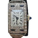 Vintage 1920s Glycine Platinum Diamond & Sapphire Watch Photo 0