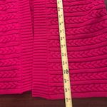 Talbots  Hot Pink 100% Cotton Cable Knit Open Cardigan Size Medium Photo 2