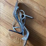 DKNY Silver Sandals with Crisscross Straps Photo 4