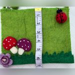 Felt shoulder bag whimsical mushroom ladybug floral design Gift NWT Green Photo 4