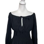 Majorelle Kalani Off Shoulder Mini Dress Women’s Size XS Black Smocked Crinkle Photo 3
