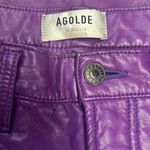 AGOLDE RTR purple 29/8 faux leather  pants high rise straight super soft purple Photo 6