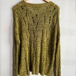 Cecico  boutique chartreuse distressed fringe grunge inspired edgy sweater Photo 6