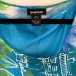 Avenue  Sheer Silk Poncho Blue/Green Floral Patterned Top Women’s Plus Size 18/20 Photo 3