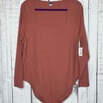 Old Navy NWT Size 3X Dusty Rose Pink Square Neckline One Piece Ribbed Bodysuit Photo 0