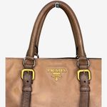 Prada  Ombre Leather Tote Bag Brown Gradient Large Satchel Shoulder Bag Photo 1