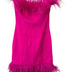 IORANE Feather Sleeveless‎ Mini Dress Hot Pink 38/S Photo 0