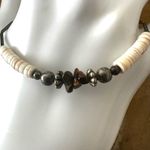 Puka shell tigers eye silver tone surfer bracelet Photo 6