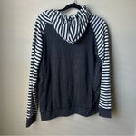 Women’s Michigan Striped Sleeve Hoody Pullover Sweatshirt Cotton Blend Size Med Photo 3