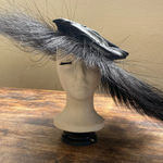 Met gala inspired vintage luxury open hat by designer Kokin wearable art Black Photo 1