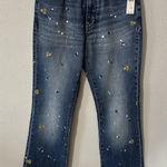 Pilcro Anthropologie Jeans Women's 27 Embroidered Paint Splatter The Icon Flare Photo 0