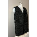 Wenxi Faux Fur Vest Womens Large Shaggy Long Sleeveless Boho Statement Outerwear Black Photo 1