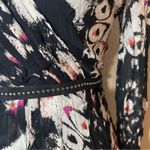 ALLSAINTS  Lizia Wing Abstract Floral Chiffon Shark Bite Hem Midi Dress Studded 2 Photo 4