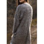 ASTARS Cupcakes Cardigan Blush Pink Gray Stripe Eyelash Pockets Long Size Small Photo 1