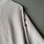 Tahari Mock Neck Ribbed Sweater Gold Button Detail Top S Minimalist Preppy NWOT Photo 4