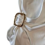 Princess Polly NWT  Lolita Wrap Mini Dress White Asymmetrical Gold Buckle Sz 6 US Photo 5