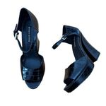 Alice + Olivia  Croc Embossed Platform Sandals New Black Size 10.5 Photo 0