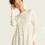 Free People  coffee in the morning tunic shirt boho cream long sleeve size small Photo 12