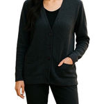 Lucky Brand Linen Blend Classic Cardigan Gray Size M Minimalist Lightweight Boho Photo 0