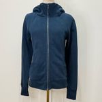 Lululemon  Scuba Hoodie Size 6 Mach Blue Light Cotton Fleece Zip Up Winter Cozy Photo 6