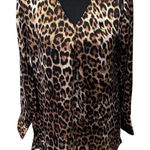 Chico's  Women Leopard Print Long Sleeve Pull Over Tunic Shirt Size 0 4/6 Cuffs‎ Photo 0
