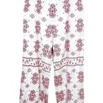 Anthropologie  Ett Twa‎ White And Red Embroidered Jadida Cropped Pant Photo 1