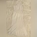 Dress the Population NWOT AMY crepe one shoulder maxi slit white gown sz M Photo 7