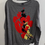 New York & Company Gray top with Red Floral Design, large Photo 0