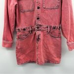Current/Elliott  The Jumpsuit Long Sleeve Denim Dress in Acid Pink‎ Size 2 Photo 4