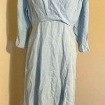 ZARA Wrap V-neck Dress Light Blue Lyocell Spring Summer Photo 6