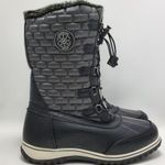 Tundra Boots Zermat Snow Quilted Faux Fur Trim Boot Women's Size 9 Black Photo 0