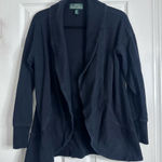 Ralph Lauren  Active Black Open Front Cotton Cardigan Women's Size Small Photo 0